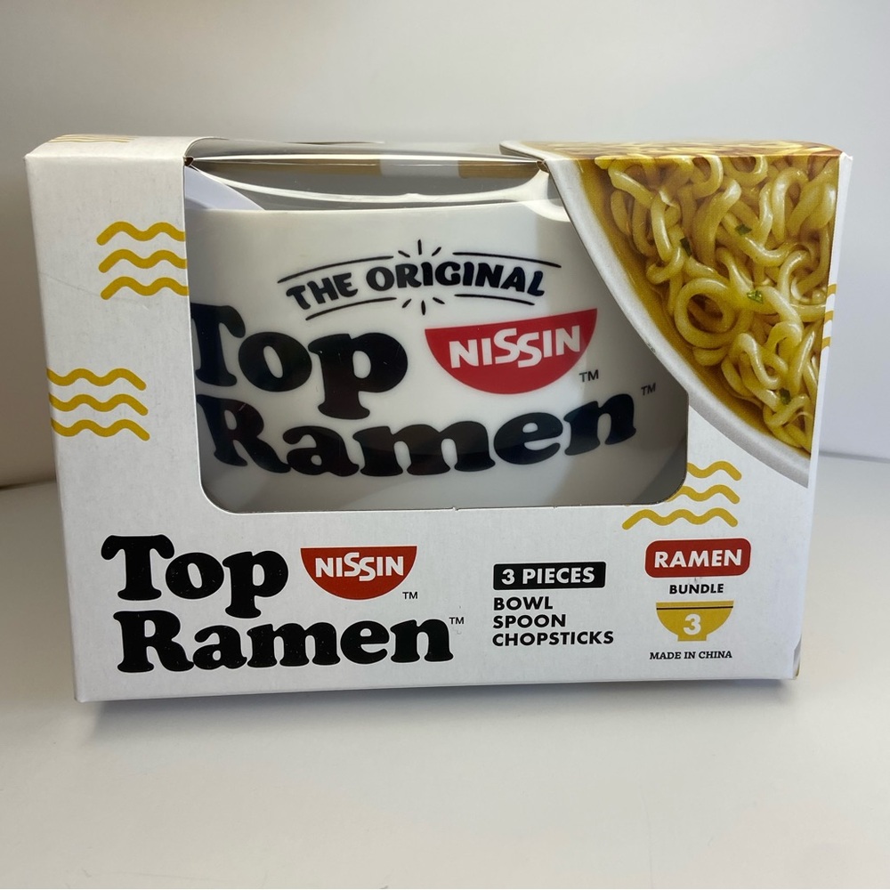 Top Ramen Bowl, 🥣 Spoon, 🥄 Chopsticks 🥢 3 piece Bundle Set